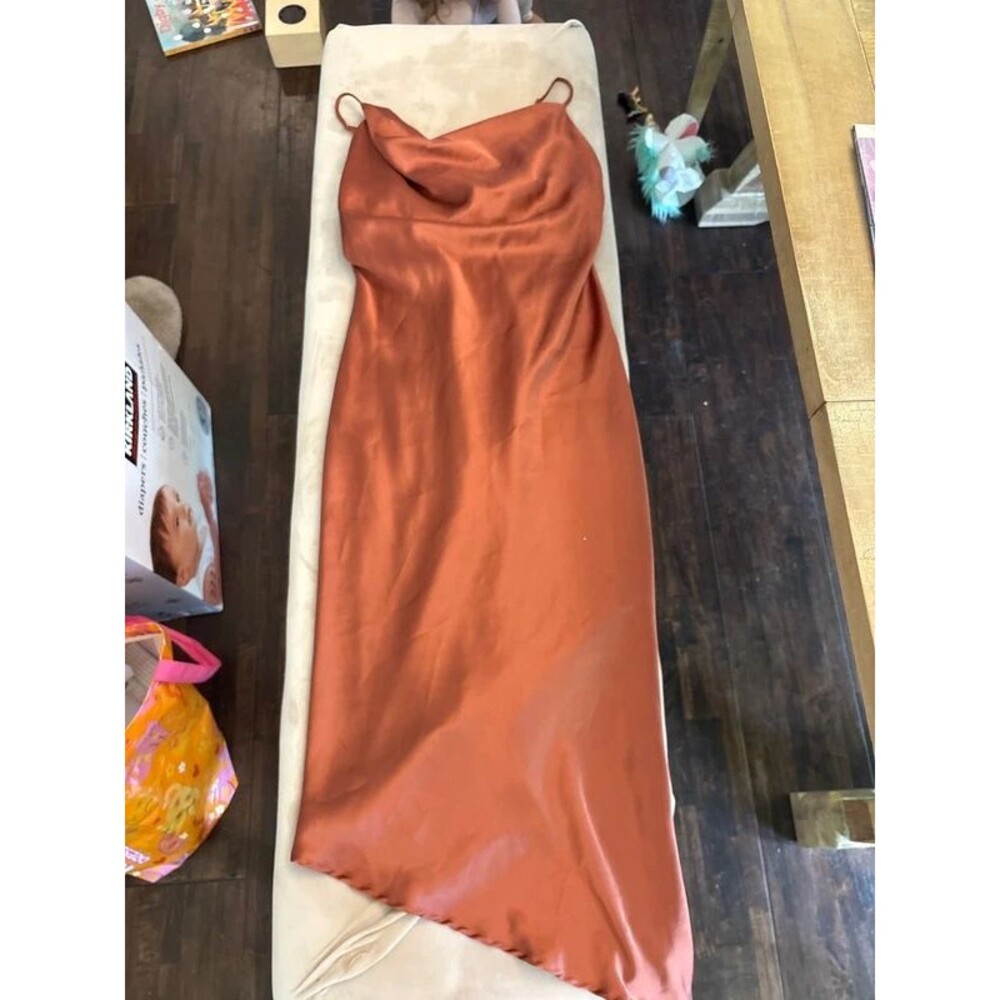 Petal and pup satin cowl neck dress